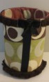 Fabric with fringe, no lid container-click on image to see it enlarged and to read a full description